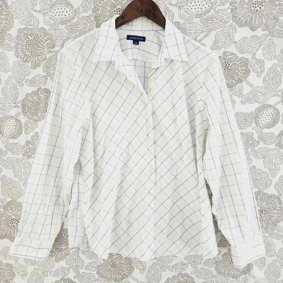 Lands' End Plaid Button down Long sleeve  Women's Shirt Size 16 - Picture 1 of 6